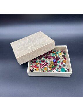 Vintage Beads Lot Jewelry Crafting Glass Plastic Mix Seed Bead DIY Mid Century